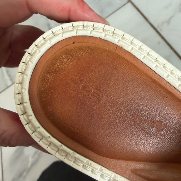 Robert Clergerie Women’s Euro 38 tan & beige leather comfort designer slides - Picture 11 of 12